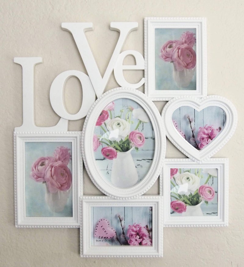 JOICE GIFT Decorative Wall Hanging Love Collage Picture Frame 6 Option, White - Image 2